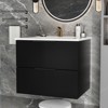 GDFStudio Francoise Wall Mounted Floating Fluted Bathroom Vanity with Ceramic Sink and 2 Drawers - 2 of 4