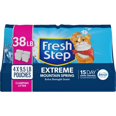 Fresh Step Extreme Scented Litter with the Power of Febreze Clumping Cat Litter - Mountain Spring