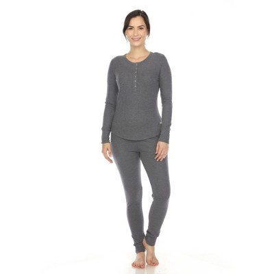 White Mark Women's Waffle Pajama Set