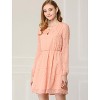 INSPIRE CHIC Women's Choker V Neck Vintage Flared Gilding Metallic Shiny Star A-Line Dress - 2 of 4