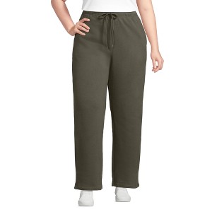 Lands' End Women's Serious Sweats High Rise Relaxed Straight Leg Pants - 1 of 3