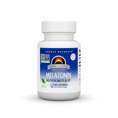Melatonin 5mg Sublingual-Peppermint by Source Naturals, Inc.  -  50 Lozenge