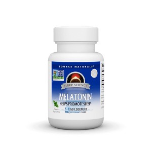Melatonin 5mg Sublingual-Peppermint by Source Naturals, Inc.  -  50 Lozenge - 1 of 3