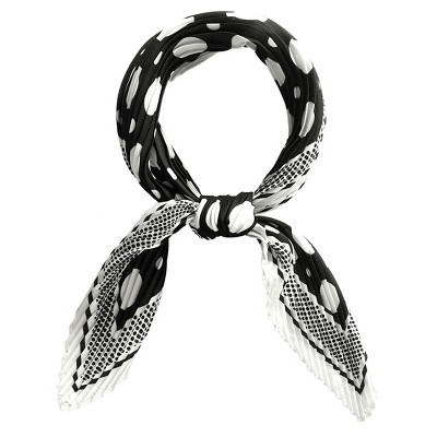 Allegra K Women's Polka Dot Pleated Neck Scarf Rhombus Handkerchief 40x18 inches(LxW) 1 Pc