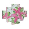 Trademark Fine Art Sandra Lafrate Pink and White Lilies III 5 Piece Panel Set Art - 2 of 3