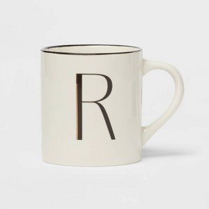 16oz Stoneware Monogram Mug Ivory - Threshold™ - 1 of 3