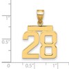 Black Bow Jewelry 14k Yellow Gold, Athletic Collection Medium Polished Number 28 Pendant - 2 of 3