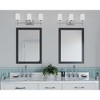 Progress Lighting Status Collection 3-Light Bath Vanity, Polished Chrome, Linen-Finish Glass Shades, K-9 Glass Accents - 3 of 3