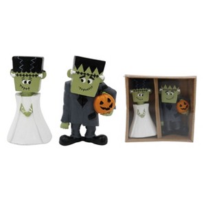 Transpac Mr and Mrs Frankenstein Resin Figurines Halloween Decor Multicolor Tabletop Mantel Decorative Objects Gift - 1 of 1
