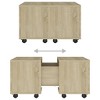Clihome Modern Sonoma Oak Extendable Table, Sleek Coffee Table with Wheels and Discreet Storage Compartment - 3 of 4