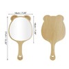 Unique Bargains Lady Extra Large Cartoon Ears Hand Mirror Wood Color 1 Pc - 2 of 3