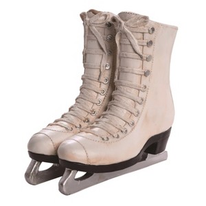 Transpac Resin 10.25 in. Off-White Christmas Ice Skates Planter - 1 of 2