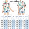 LA LEELA Women's Swim Overshirt Summer Vacation Beach Button Down Short Sleeve Hawaiian Shirts Blouse Tops For Women - image 4 of 4