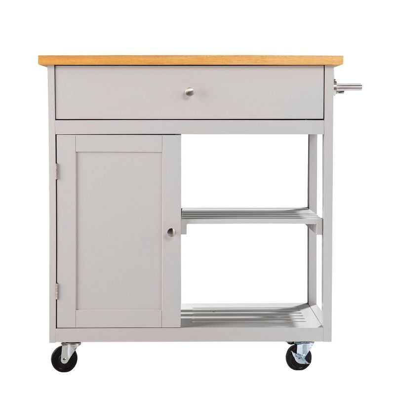 Lostry Kitchen Island with Storage Gray/Natural - Aiden Lane, 4 of 12