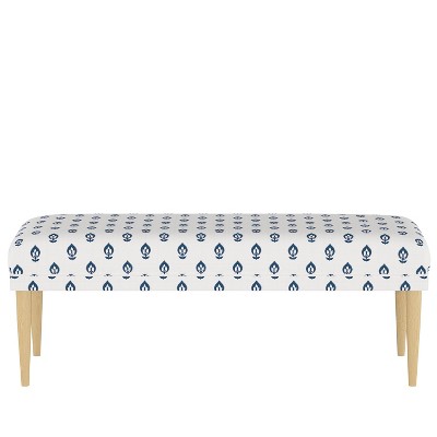 Fullerton Bench Elizabeth Floral Navy - Skyline Furniture