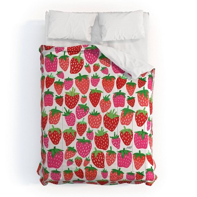 Deny Designs 3pc Full/Queen Lindsey Kay Collective Strawberries Lindsey Kay Comforter and Sham Set