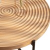 1 PC/2 PCS Modern Thread Design Round Coffee Table, MDF Table Top with Cross Legs Metal Base 4M - ModernLuxe - 4 of 4