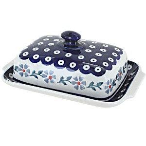 Blue Rose Polish Pottery M080 Manufaktura Large Butter Dish - 1 of 1