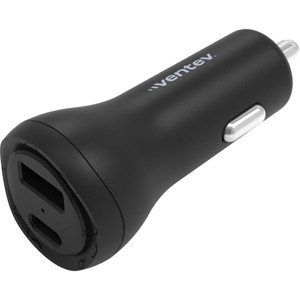 Ventev 32W Ultrafast Usb C And Usb A Universal Dual Car Charger Black - 1 of 2