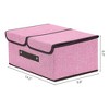 REGALWOVEN Shelves Closet Collapsible Fabric Storage Bin Basket with Handle and Lid 2 Pcs - 4 of 4