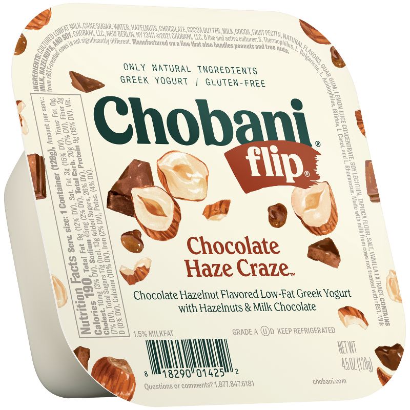 Chobani Flip Low-Fat Chocolate Hazelnut Haze Craze Greek Yogurt - 4.5oz, 1 of 10