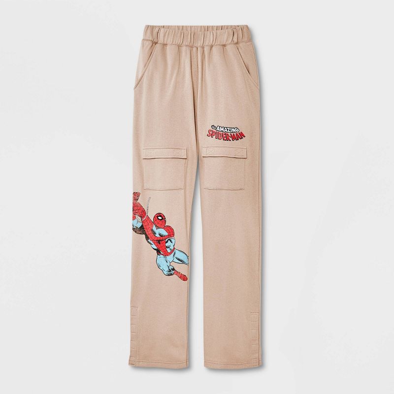 Boys&#39; Marvel Spider-Man Adaptive Jogger Pants - Light Brown, 1 of 5