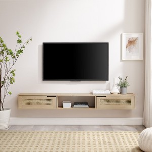 NicBex Modern TV Stand Rattan-Door TV Stand for TVs up to 80 Inches for Living Room, Bedroom - 1 of 4