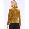 INSPIRE CHIC Women's Notched Lapel Long Sleeve Office Button Velvet Suit Blazer - 4 of 4