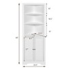 Costway Bathroom Corner Floor Cabinet Tall Bathroom Storage Cabinet w/ Shelves - 2 of 4