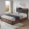 CuisinSmart Bed Frame with Upholstered Headboard, Platform Bed Frame with Storage Drawers, Noise Free, No Box Spring Needed, Rustic Brown - 2 of 4