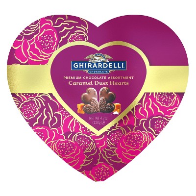 Ghirardelli Valentine's Caramel Duet Hearts Assortment Heart Gift - 4.2oz