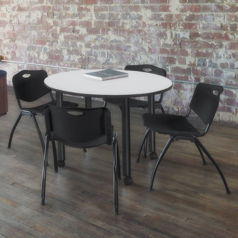 Kee Round Breakroom Dining Table with Mobile Legs - Regency, 4 of 7