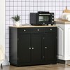 NicBex Sideboard Cabinet with 3 Drawers and Adjustable Shelves Kitchen Buffet Cabinet with Wooden Top for Kitchen,Living Room - 2 of 4