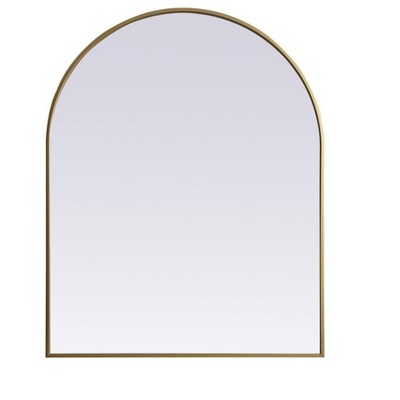 Elegant Lighting Metal Frame Arch Mirror 33x42 Inch in Brass