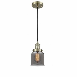 Bell - 1 Light Cord Hung Mini Pendant In Industrial Style-10 Inches Tall and 5 Inches Wide - 1 of 1