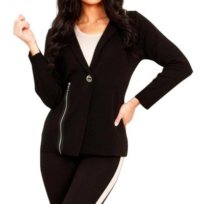 Women's Zip Accent Blazer - Angel Apparel