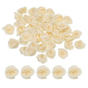 Unique Bargains Satin Fabric Decorative DIY Craft Embellishment Ribbon Roses 50 Pcs - 1 of 4