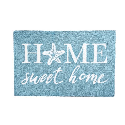 1'10"x2'10" Rectangle Hooked Quote Accent Rug Blue - C&F Home