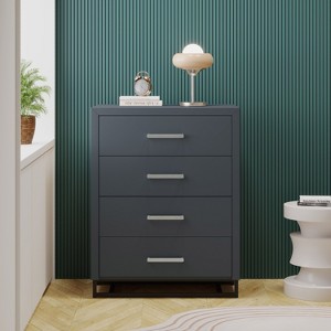 NicBex Modern Design Dresser,Chest of Drawers with Metal Legs,Wooden Dressers for Bedroom, Living Room,Hallway,Office,Study,Brown/Gray - 1 of 4