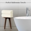 BRINJOY 4-Pack Extra Large Bath Towels - 30x60 Inch 100% Ultra-Fine Cotton, Lightweight Quick-Dry Bath Towels (Cream) - 4 of 4