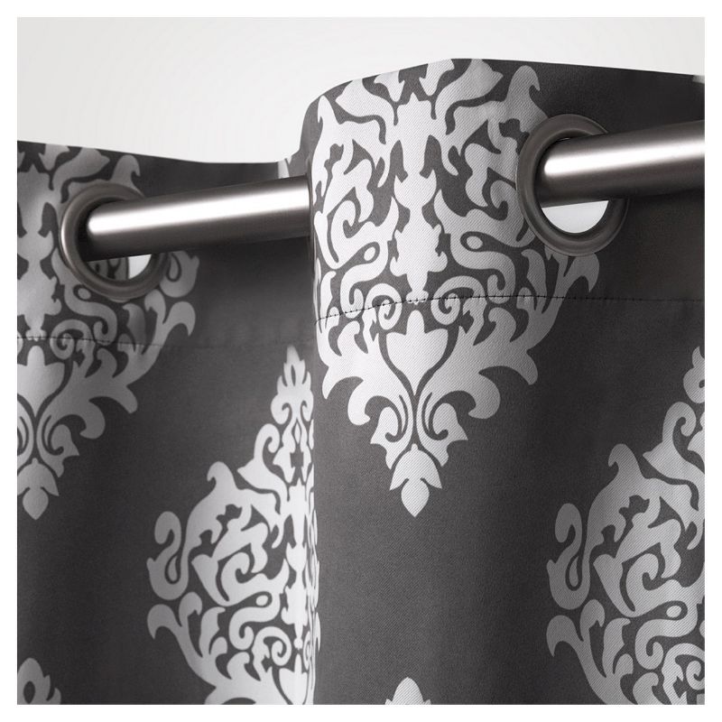 Set of 2 / Pair Medallion Blackout Thermal Grommet Top Window Curtain Panels Exclusive Home, 3 of 8