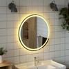 vidaXL Led Bathroom Mirror Transparent Glass 27.6 in Diameter - 3 of 4