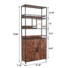 Industrial Baker Rack with Cabinet 31.49"W*11.8"D*70.8" H Wine Rack Brown - 2 of 4