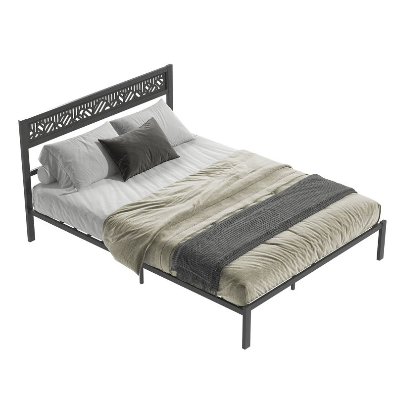 Galano Candence Arch Metal Frame Queen Platform Bed in Black, White, 6 of 17