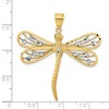 Black Bow Jewelry 14k Yellow Gold & White Rhodium Large Dragonfly Pendant - 3 of 4