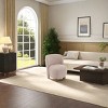 Modern Fabric Upholstered Armless Chair,Lounge Chair With Round Pine Wood Feet,Low Back Accent Chair For Living Room Bedroom-Coolbibila - 3 of 4