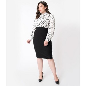 Unique Vintage Women's Plus High Waist Tracy Wiggle Skirt - 1 of 4