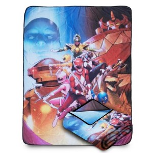 Bazillion Dreams Mighty Morphin Power Rangers Fleece Throw Blanket, Multicolor, One Size measures 45 x 60 inches - 1 of 4