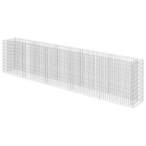 vidaXL Galvanized Steel Gabion Raised Bed/Planter - 177.2"x19.7"x39.4", Robust and Weather-Resistant, Ideal for Garden and Patio Plant or Flower Beds - 1 of 4
