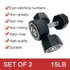Naysaye Dumbbell Set of 2 15LBS Octagonal with Chrome Plated Contour Knurled Handle High End RPE Material for Home Gym, Silver, 12"*5"*5" - 3 of 4